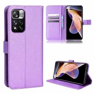 For Xiaomi Redmi Note 11 Pro China Diamond Texture Leather Phone Case(Purple)