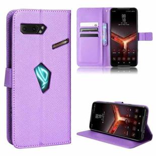 For Asus ROG Phone II ZS660KL Diamond Texture Leather Phone Case(Purple)