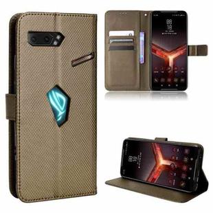 For Asus ROG Phone II ZS660KL Diamond Texture Leather Phone Case(Brown)