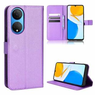 For Honor X7 Diamond Texture Leather Phone Case(Purple)