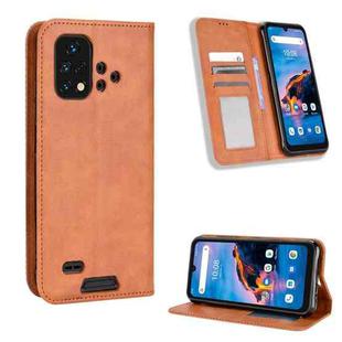 For Umidigi Bison X10G / X10G NFC Magnetic Buckle Retro Texture Leather Phone Case(Brown)