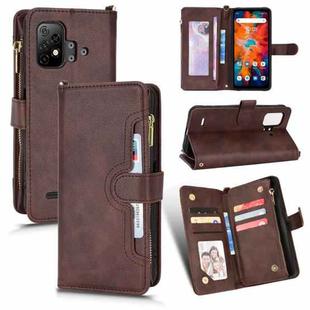 For Umidigi Bison X10 Litchi Texture Zipper Leather Phone Case(Brown)