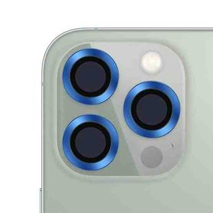 For iPhone 13 Pro / 13 Pro Max CD Texture Metal Lens Tempered Film (Ocean Blue)
