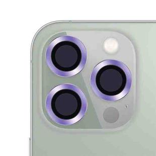 For iPhone 13 Pro / 13 Pro Max CD Texture Metal Lens Tempered Film (Purple)
