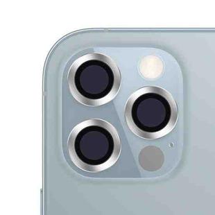 For iPhone 12 Pro CD Texture Metal Lens Tempered Film(Silver)