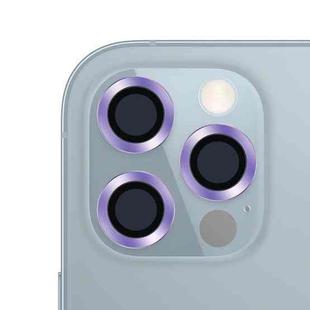 For iPhone 12 Pro CD Texture Metal Lens Tempered Film(Purple)