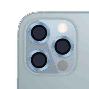 For iPhone 12 Pro CD Texture Metal Lens Tempered Film(Sierra Blue)