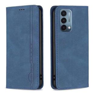 For OnePlus Nord N200 5G Magnetic RFID Blocking Anti-Theft Leather Phone Case(Blue)