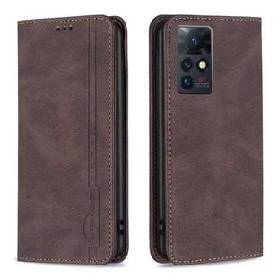 For Infinix Zero X / X Pro Magnetic RFID Blocking Anti-Theft Leather Phone Case(Brown)