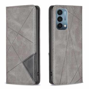 For OnePlus Nord N200 5G Prismatic Invisible Magnetic Leather Phone Case(Grey)