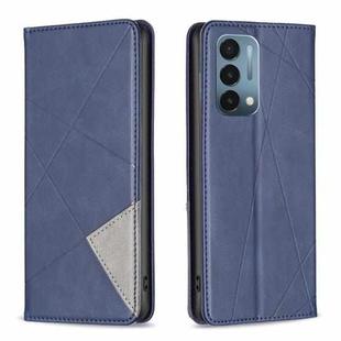For OnePlus Nord N200 5G Prismatic Invisible Magnetic Leather Phone Case(Blue)