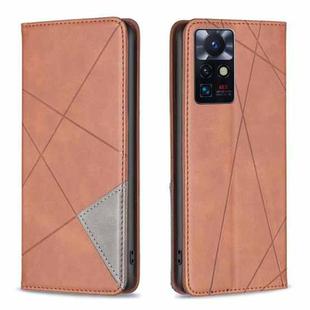 For Infinix Zero X Neo Prismatic Invisible Magnetic Leather Phone Case(Brown)