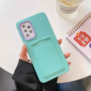 For Samsung Galaxy A72 5G / 4G Double Color Card Slot Phone Case(Light Blue)