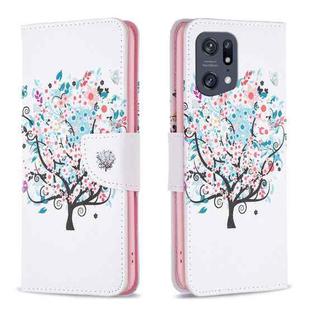 For OPPO Find X5 Pro Drawing Pattern Leather Phone Case(Tree)