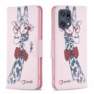 For OPPO Find X5 Pro Drawing Pattern Leather Phone Case(Deer)