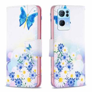 For OPPO Reno7 5G Global Drawing Pattern Leather Phone Case(Butterfly Love)