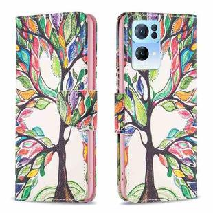 For OPPO Reno7 5G Global Drawing Pattern Leather Phone Case(Tree Life)