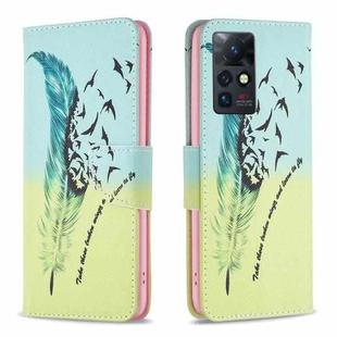 For Infinix Zero X / X Pro Drawing Pattern Leather Phone Case(Feather)