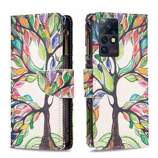 For Infinix Zero X / X Pro Colored Drawing Pattern Zipper Horizontal Flip Phone Leather Case(Tree)