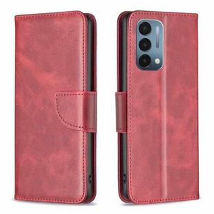 For OnePlus Nord N200 5G Lambskin Texture Leather Phone Case(Red)