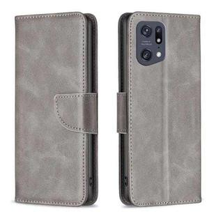 For OPPO Find X5 Pro Lambskin Texture Leather Phone Case(Grey)