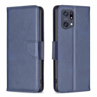 For OPPO Find X5 Pro Lambskin Texture Leather Phone Case(Blue)