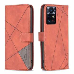 For Infinix Zero X Neo BF05 Magnetic Buckle Rhombus Texture Leather Phone Case(Brown)