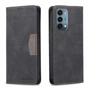 For OnePlus Nord N200 5G Magnetic Splicing Leather Phone Case(Black)