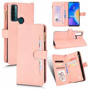 For TCL 20 SE Litchi Texture Zipper Leather Phone Case(Pink)