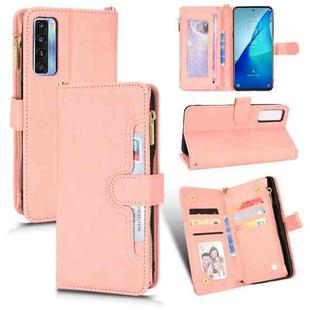 For TCL 20S / 20 5G / 20L Litchi Texture Zipper Leather Phone Case(Pink)