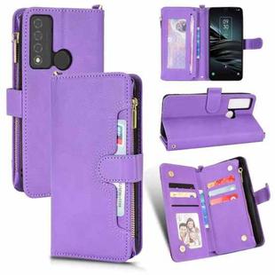 For TCL 20 XE Litchi Texture Zipper Leather Phone Case(Purple)