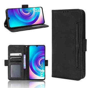 For TCL 30 5G / 30+ Skin Feel Calf Texture Card Slots Leather Phone Case(Black)