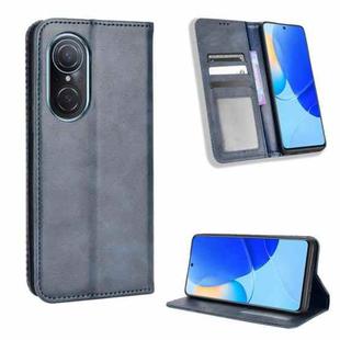 For Honor 50 SE / Huawei nova 9 SE Magnetic Buckle Retro Texture Leather Phone Case(Blue)