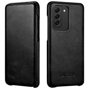 For Samsung Galaxy S20+ ICARER First Layer Cowhide Flip Phone Case(Black)