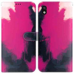 For Sony Xperia Ace III Watercolor Pattern Flip Leather Phone Case(Berry Color)