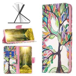 For Motorola Moto G Power 2022 Colored Drawing Pattern Horizontal Flip Leather Phone Case(Tree Life)