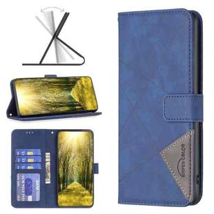 For Motorola Moto G Power 2022 Rhombus Texture Magnetic Buckle Horizontal Flip Leather Phone Case(Blue)