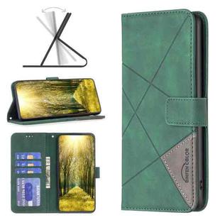 For Motorola Moto G51 5G Rhombus Texture Magnetic Buckle Horizontal Flip Leather Phone Case(Green)