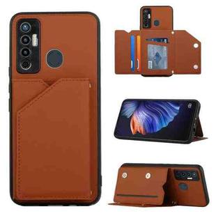 For Tecno Camon 17 Skin Feel PU + TPU + PC Phone Case(Brown)