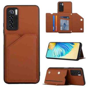 For Tecno Camon 17 Pro Skin Feel PU + TPU + PC Phone Case(Brown)