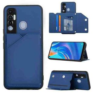 For Tecno Spark 7 Pro Skin Feel PU + TPU + PC Phone Case(Blue)