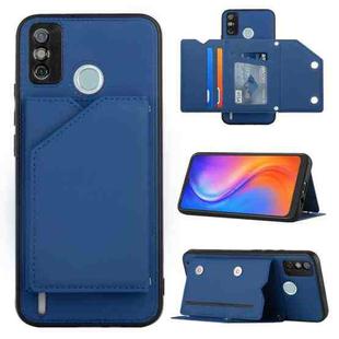 For Tecno Spark 6 Go / Go 2020 Skin Feel PU + TPU + PC Phone Case(Blue)