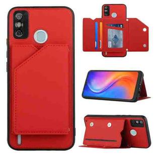 For Tecno Spark 6 Go / Go 2020 Skin Feel PU + TPU + PC Phone Case(Red)