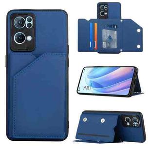 For OPPO Reno7 Pro 5G Skin Feel PU + TPU + PC Phone Case(Blue)