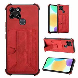 For Infinix Smart 6 Dream Holder Card Bag Shockproof Phone Case(Red)