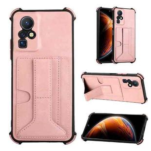 For Infinix Zero X / X Pro Dream Holder Card Bag Shockproof Phone Case(Rose Gold)