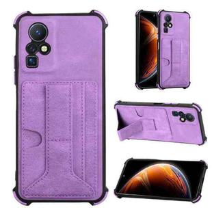 For Infinix Zero X / X Pro Dream Holder Card Bag Shockproof Phone Case(Purple)