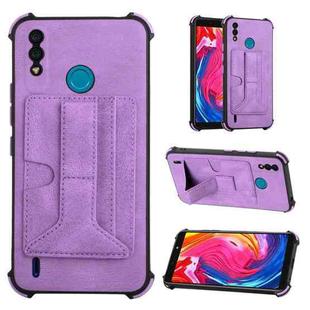 For Itel A56 Dream Holder Card Bag Shockproof Phone Case(Purple)
