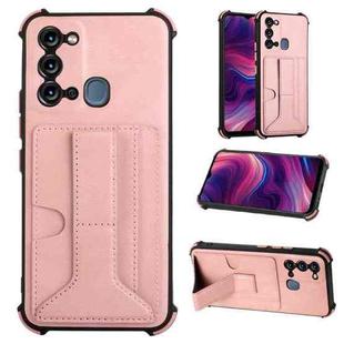 For Itel S17 Dream Holder Card Bag Shockproof Phone Case(Rose Gold)