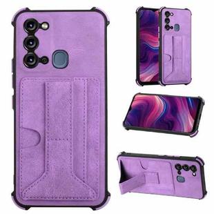 For Itel S17 Dream Holder Card Bag Shockproof Phone Case(Purple)